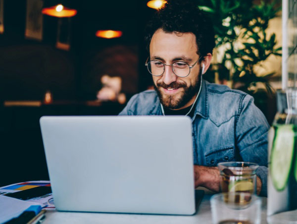 Man using laptop