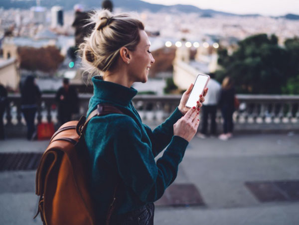 Woman using phone