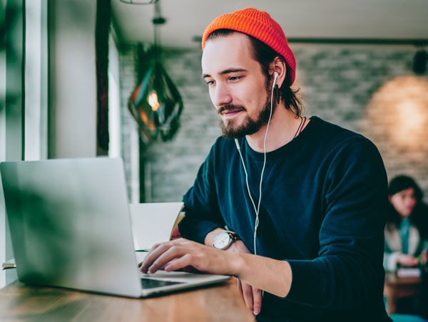 Man using laptop