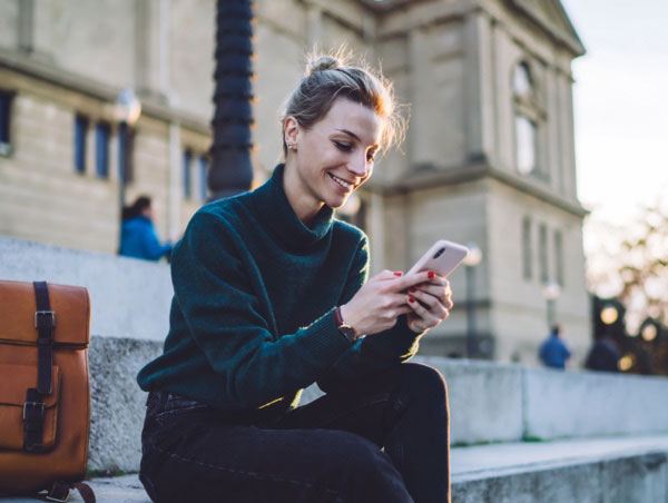 Woman using phone